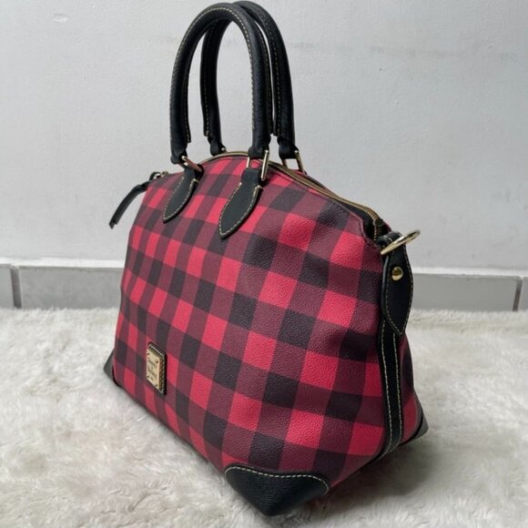 Dooney & Bourke Women's Red Black Tucker Brenna Satchel Shoulder Bag One Size - Picture 3 of 16